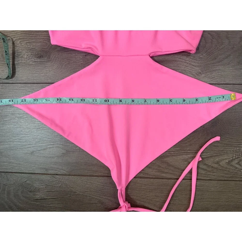 Susana Monaco Cutout High-Low Halter Midi Dress Women's Med Pink Tie Bac… - Picture 5 of 11